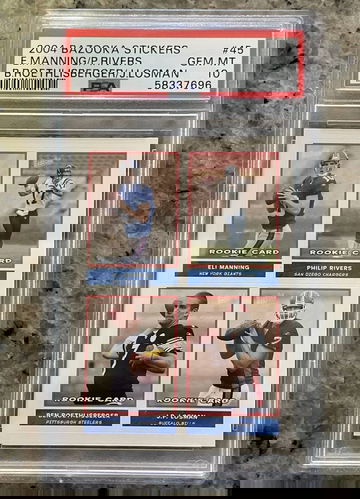 2004 BAZOOKA STICKERS E.MANNING/P. RIVERS B.ROETHLISBERGER/J.LOSMAN