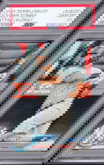 2018 TOPPS UPDATE GLEYBER TORRES BATTING IN GRAY PSA 10 