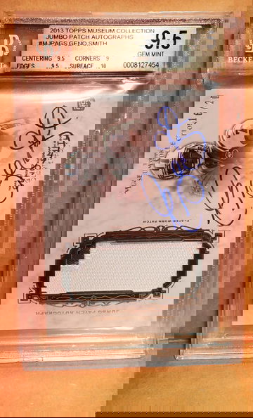 2013 Topps Museum Collection Geno Smith Jumbo Patch AUTO GEM MINT BGS 9.5 !!!