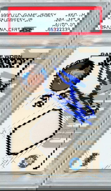 Ken Griffey Jr 1999 Upper Deck Game Jersey Auto PSA/DNA 8/10