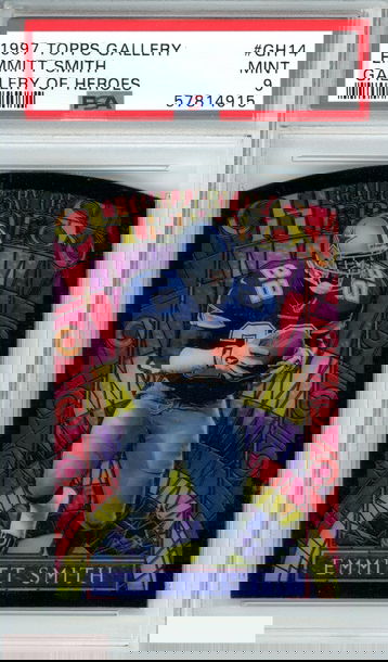 1997 TOPPS GALLERY EMMITT SMITH #GH14 GALLERY OF HEROES HOF PSA 9 MINT