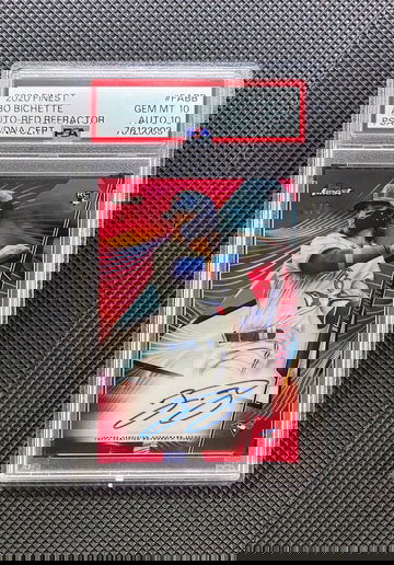 2020 Topps Finest Chrome Bo Bichette /5 True Red Refractor Auto RC ROOKIE PSA 10