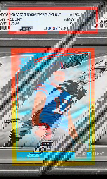 2018 Donruss Optic Rated Rookie Red and Yellow Josh Allen #154 PSA 9