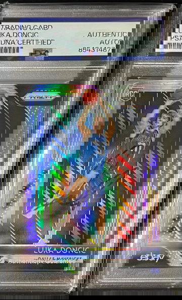2018 Prizm Luka Doncic Silver Prizm Rookie RC PSA DNA IPA On Card Autograph AUTH