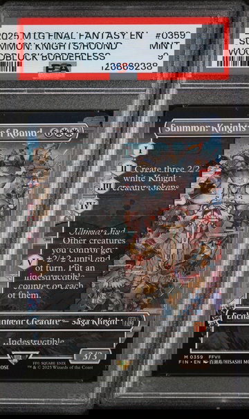 2025 Magic the Gathering Final Fantasy Woodblock Borderless Summon Knights of Round #0359 PSA 9