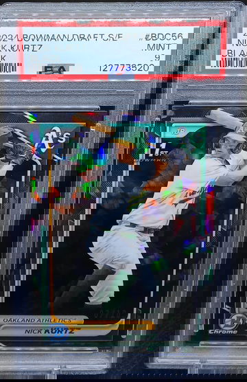 NICK KURTZ 2024 BOWMAN DRAFT SAPPHIRE EDITION BLACK /10 PSA 9 POP 1