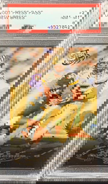 2001 Press Pass Drew Brees PSA 8