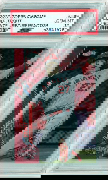 2020 Topps Chrome Update #U69 Mike Trout Red Refractor PSA 10 GEM MINT!