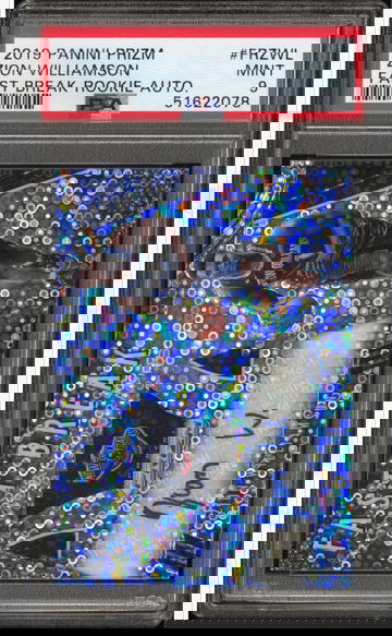 2019 Panini Prizm Zion Williamson Fast Break Rookie Auto PSA 9