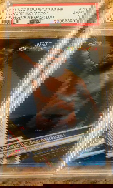 2017 Topps UFC Chrome Francis Ngannou Blue Wave Refractor #19/75 PSA 9 Pop 2 & No 10’s