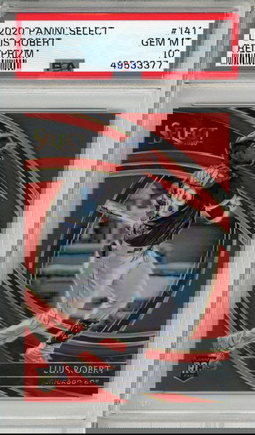 Luis Robert 2020 Panini Select #141 Premier Red Prizm (#104/199) PSA 10 Rookie RC!