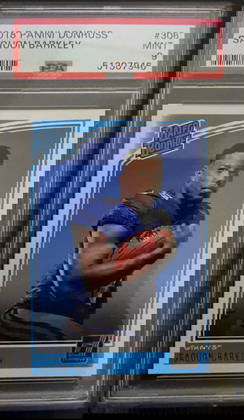 2018 donruss saquon barkley psa 9