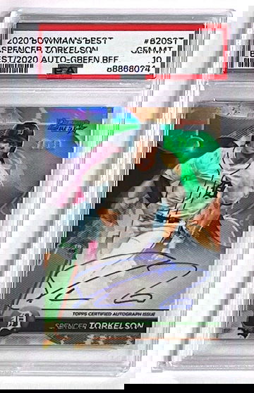 2020 Bowman’s Best Spencer Torkelson Green Refractor Auto /99 PSA 10 Tigers