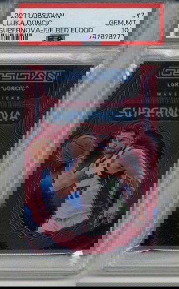 2021 PANINI OBSIDIAN SUPERNOVA E/E RED FLOOD #7 LUKA DONCIC PSA 10 LOW POP
