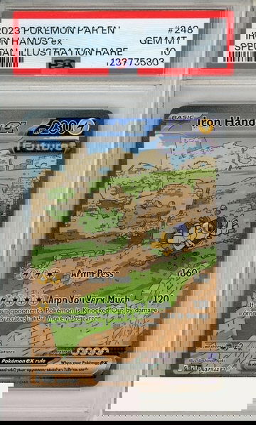 2023 POKEMON PAR EN-PARADOX RIFT IRON HANDS EX #248 SIR PSA 10