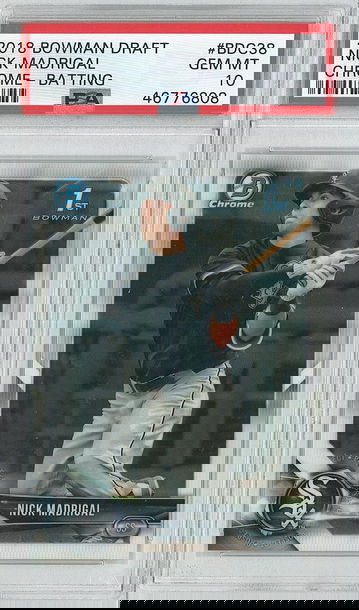 2018 Bowman Nick Madrigal #BDC38 PSA 10 Cubs