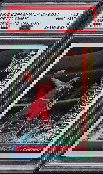 2005 BOWMAN CHROME REFRACTOR LEBRON JAMES /300 #23 PSA 8 (Pop: 3, 26 higher)