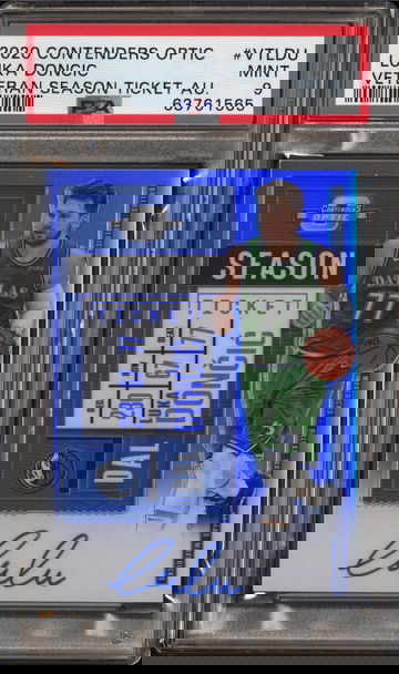 2020 Contenders Optic Luka Doncic Veteran Season Ticket Auto PSA 9