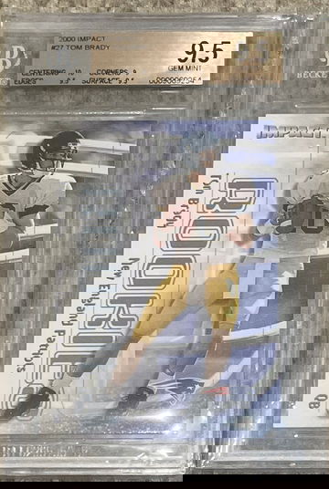 2000 Tom Brady Skybox Impact RC Rookie BGS 9.5 PSA 10