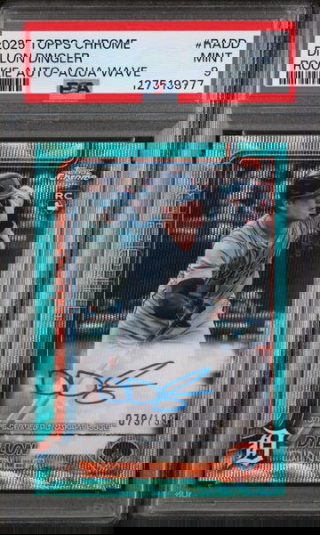 2025 Chrome Rookie Autographs Aqua Wave Refractors Dillon Dingler #RADD /199 PSA 9