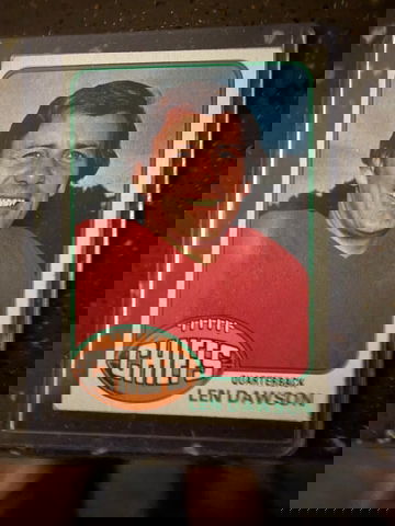 1976 Topps Len Dawson #308 Raw – Vintage Hall of Fame QB Card, Slightly Off-Center, Corner Wear