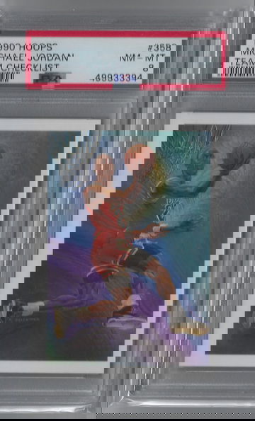 1990 Hoops Michael Jordan Team Checklist PSA8