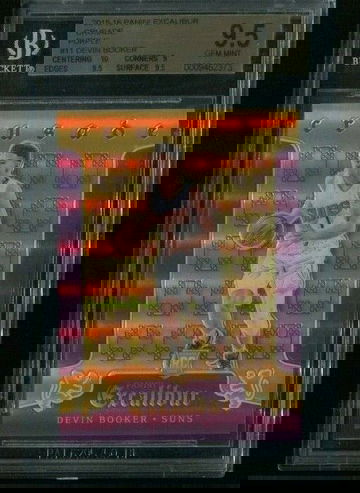 2015-16 Excalibur Devin Booker Crusade Purple Rookie RC 57/60 #11 BGS 9.5