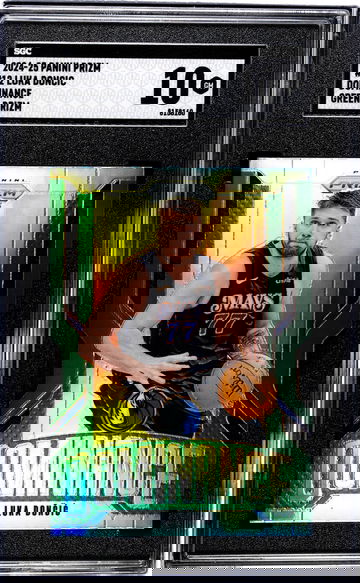 2024-25 Panini Prizm #12 Luka Doncic Dominance Green Prizm SGC 10