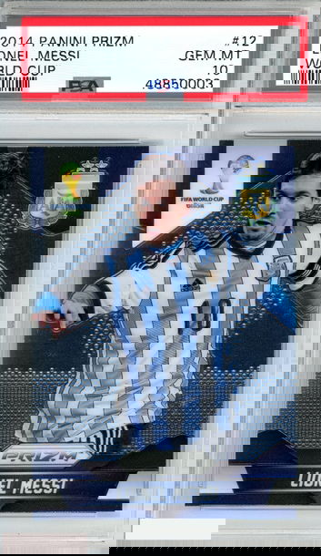2014 PANINI PRIZM WORLD CUP LIONEL MESSI #12 ARGENTINA PSA 10 GEM MT