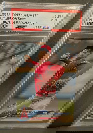 2918 TOPPS UPDATE SHOHEI OHTANI PITCHING PSA 9