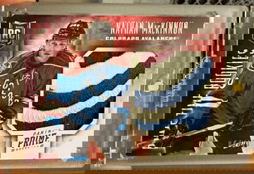 2013-14 Panini Prime Time Rookies Nathan MacKinnon 3 Color Patch Logo Rookie /10
