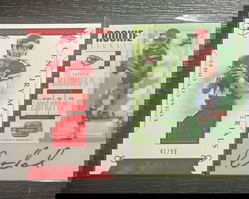 2017 Rookie Ticket Auto REPRINT Patrick mahomes + 2016 NT Game Used Jersey Alex Smith /99