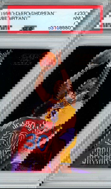 KOBE BRYANT 1996 Fleer European #233 ROOKIE Card PSA 7 NM Near Mint LA Lakers