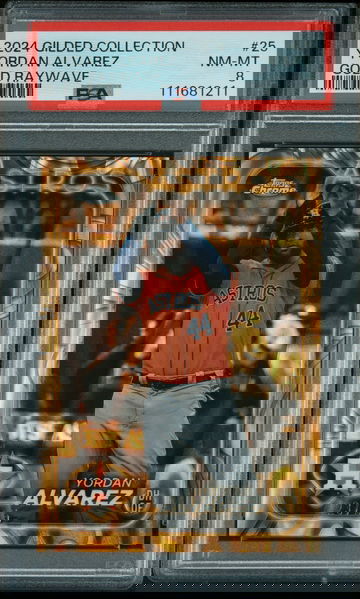 2024 Topps Gilded Collection Gold Raywave Yordan Alvarez #25 /25 PSA 8