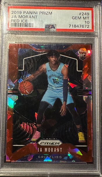 2019 PANINI PRIZM JA MORANT RED ICE PRIZM PSA 10 RC ROOKIE