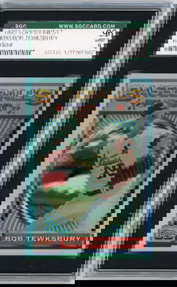 1993 TOPPS FINEST REFRACTOR #193 BOB TEWKSBURY GRADED SGC 96 MINT 9
