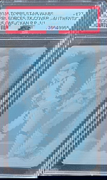 2016 Topps Star Wars Imperial Forces Take Cover - 1/1 Cyan Printing Plate - Rogue One PSA Authentic