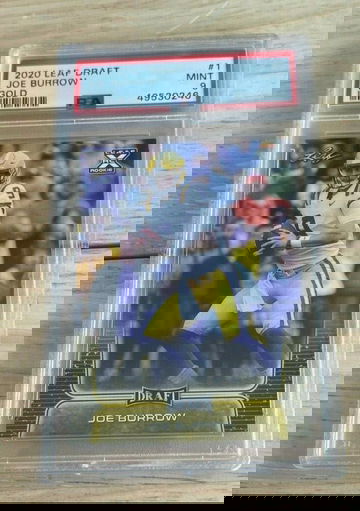 2020 LEAF DRAFT GOLD JOE BURROW #1 PSA 9 MINT ROOKIE BENGALS RC