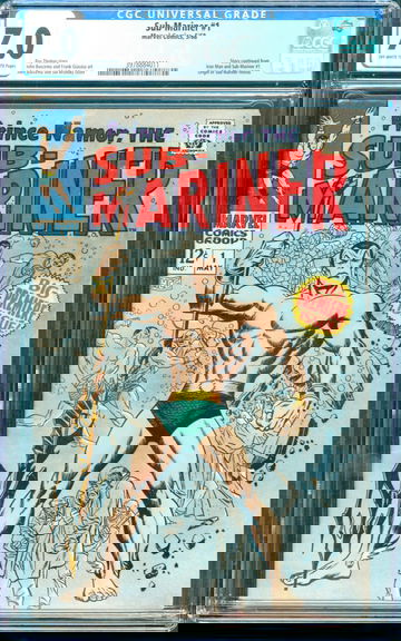 Sub-Mariner #1 (1968) CGC 7.0 -- O/w to white pgs; Origin of Sub-Mariner retold