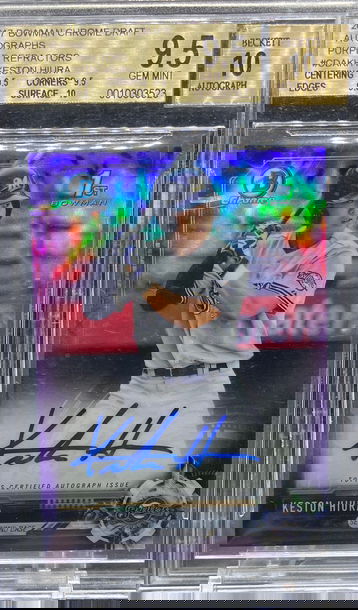 2017 Bowman Chrome Keston Hiura Auto Purple Refractor /250