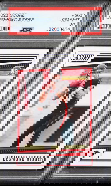 2022 Panini Score Desmond Ridder RC #303 Atlanta Falcons - PSA 10 - LOW POP