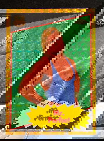 2025 Topps Chrome WWE  Mr. Perfect  1985 Legends  Gold Geometric Refractor  /50 SSP 