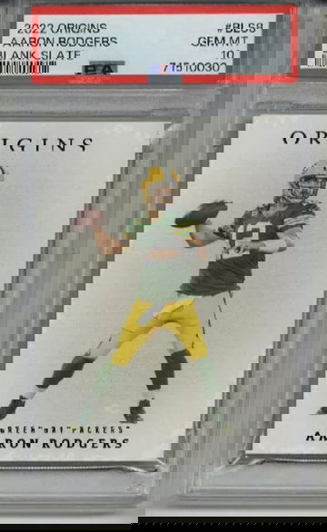 2022 PANINI ORIGINS BLANK SLATE #BLS8 AARON RODGERS CARD PACKERS PSA 10 LOW POP