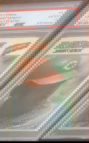 1977 Johnny Bench PSA 4 Cloth Sticker