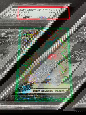 Miles Sanders 2019 Optic Green Velocity PSA 9 