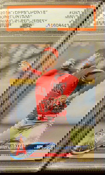 2018 Topps Update Shohei Ohtani Pitching In Red Jersey PSA 9 Mint