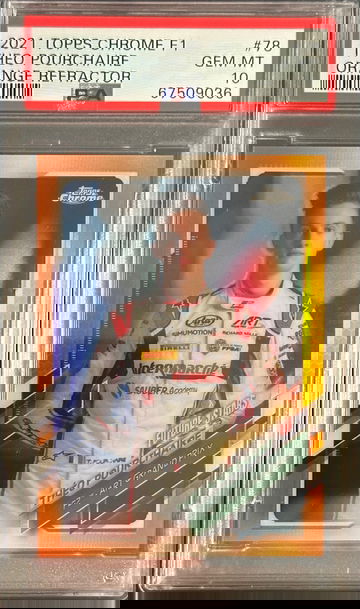 2021 Topps Chrome Theo Pourchaire Rookie RC Orange Refractor /25 Formula 1 F1 F2 PSA 10