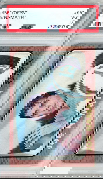 1966 TOPPS JOE NAMATH #96 NEW YORK JETS HOF PSA 3 VG