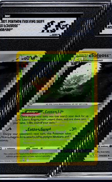 2021 Pokémon Sword & Shield Evolving Skies Eldegoss #016/203 Holo SGC 9.5
