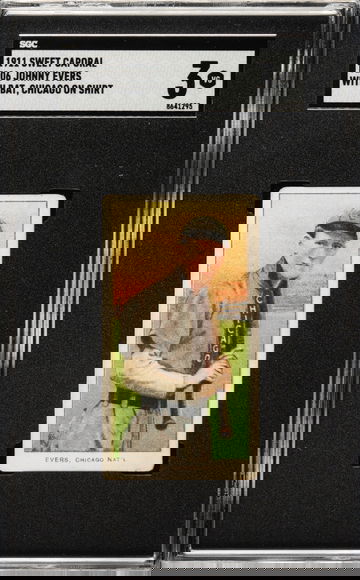 1911 T206 Sweet Caporal 350-460 Johnny Evers Chicago Cubs SGC 3 VG